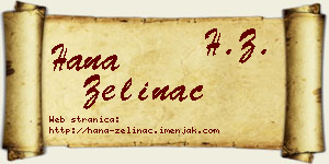 Hana Zelinac vizit kartica